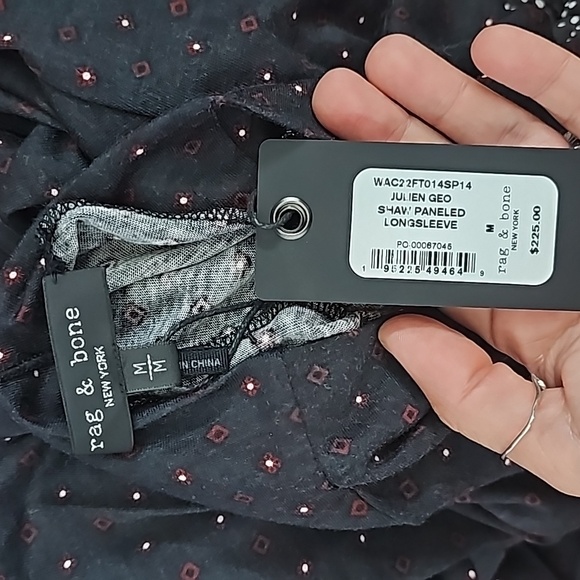 NWT Rag & Bone Julien Geo Shaw Paneled Long Sleeve - Picture 6 of 7